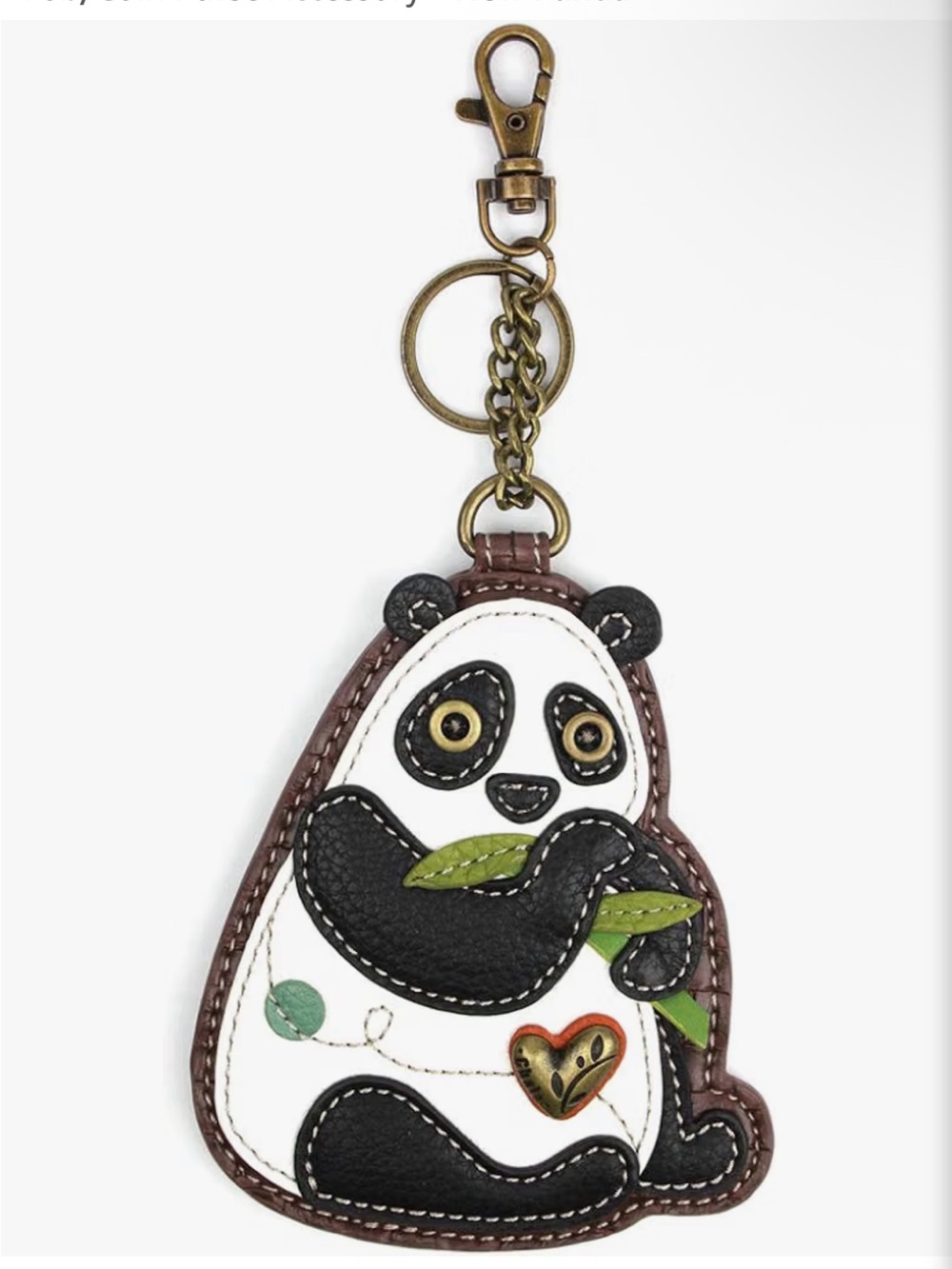 Chala Panda Appliqué Key Fob Coin Purse NWT